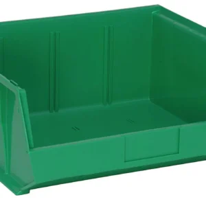 Stack Hang Storage Bin 14.75 x 16.5 x 7 Inch Green Heavy Duty Organizer Bin 6 Pack 75 lb Capacity