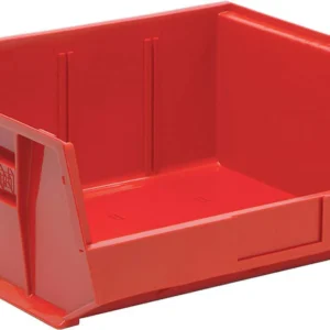 Stack Hang Storage Bins 14.75 x 16.5 x 7 Inch Red Heavy Duty Organizer Bin 6 Pack 75 lb Capacity