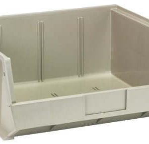 Stack Hang Storage Bins 14.75 x 16.5 x 7 Inch Stone Heavy Duty Organizer Bin 6 Pack 75 lb Capacity
