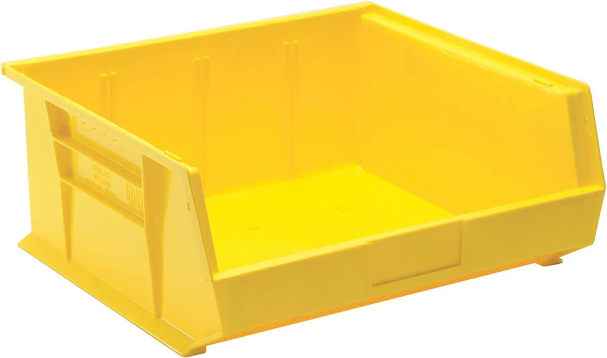 Stack Hang Bin 14.75x16.5x7 Yellow Plastic Storage Organizer Inventory Parts Storage QUS250