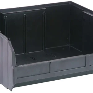 Stack Hang Storage Bins 14.75 x 16.5 x 7 Inch Black Heavy Duty Organizer Bin 6 Pack 75 lb Capacity