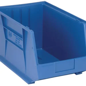 Stack + Hang Storage Bin 18x11x10 Heavy Duty Inventory Organizer Parts Storage Container Blue 4pack