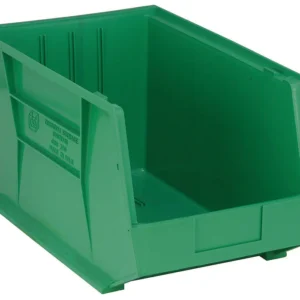 Stack Hang Bins 18x11x10 Green Storage Organizer Bin Heavy Duty Inventory Parts Storage Case of 4