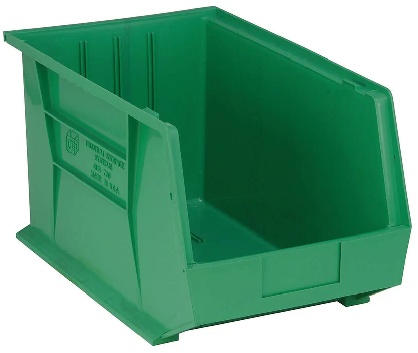 Stack Hang Bin 18x11x10 Green Heavy Duty Storage Organizer Inventory Parts Bin QUS260 Industrial Use