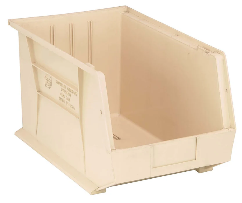 Stack Hang Bin 18x11x10 Inch Ivory Plastic Storage Organizer Inventory Parts Bin QUS260 S-12421
