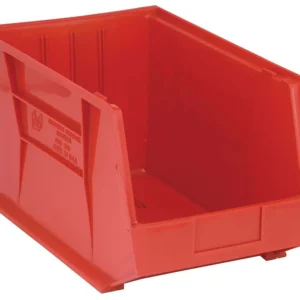 Stack Hang Bin 18x11x10 Red Plastic Storage Organizer Inventory Parts Bin QUS260 4 Pack