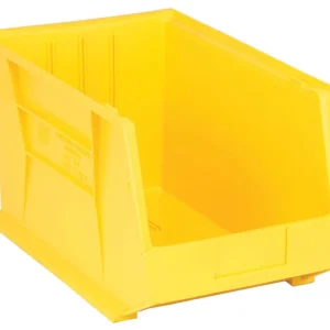 Stack Hang Storage Bins 18 x 11 x 10 Inch Yellow Heavy Duty Organizer Bin 4 Pack Industrial Storage Container