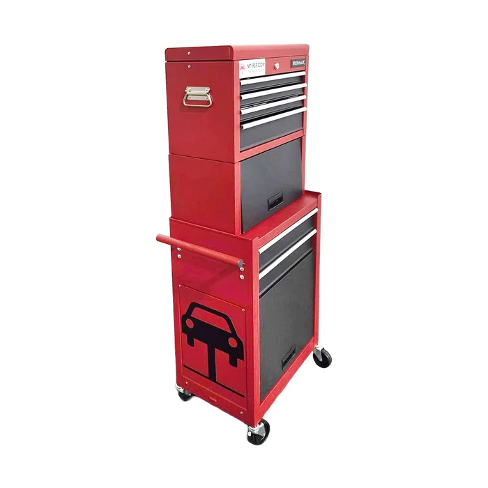 52" Rolling Tool Chest 6 Drawer Tool Box Organizer with Locking Wheels Red