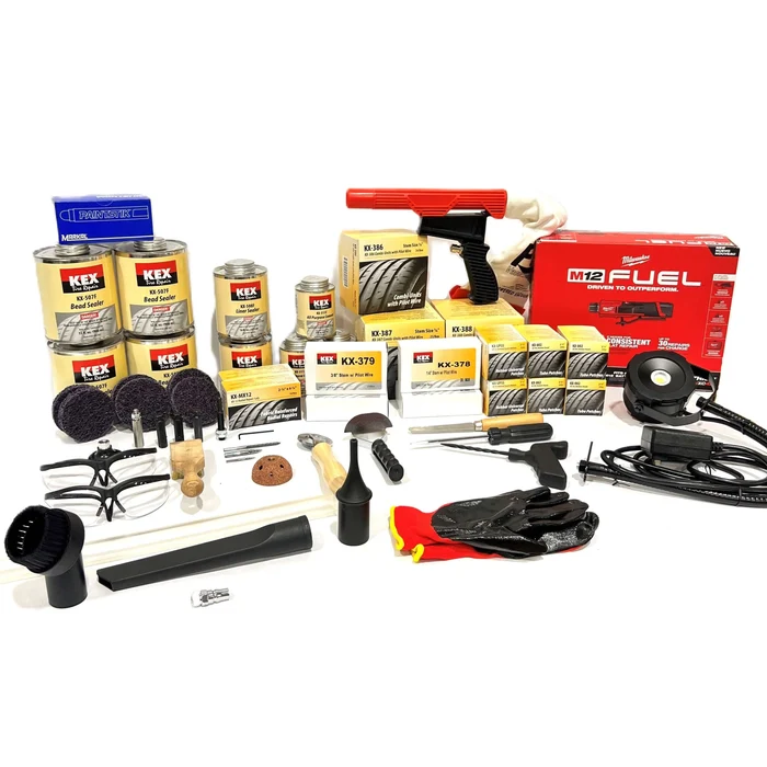 MT-RSR Kex Tire Repair Toolbox with Worklight Tire Spreader and Milwaukee Buffer Kit