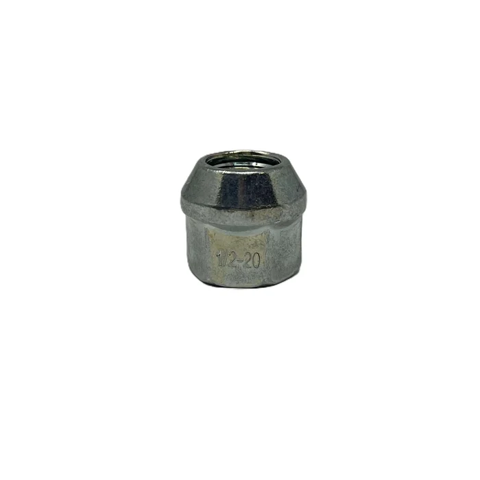 Open End Bulge Lug Nut 1/2" Thread 3/4" Hex 0.84" Length Chrome