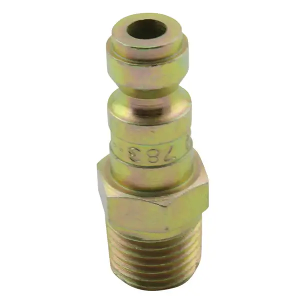 Air Plug Fitting T-Style 1/4" MNPT Industrial Air Compressor Plug Steel