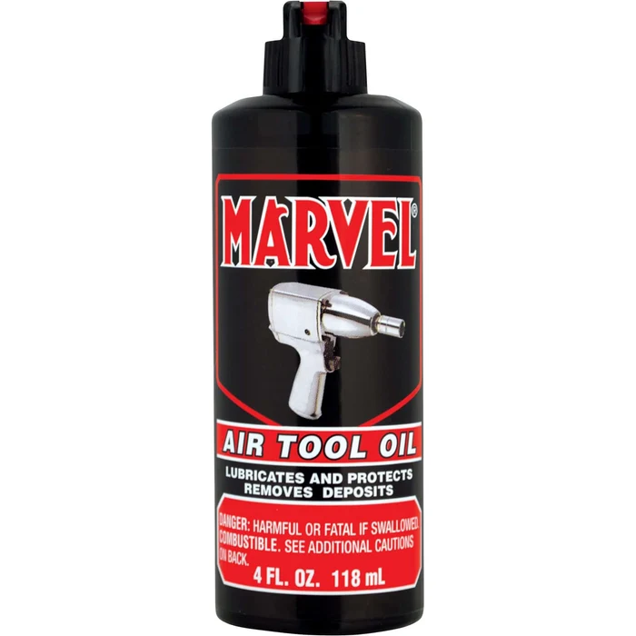 Marvel Air Tool Oil 4oz Pneumatic Tool Lubricant Prevents Rust Extends Tool Life