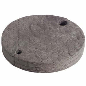 Universal Absorbent Drum Top Pads 22 Inch 25 Pack Commander Grade Up to 5.5 fl oz Per Pad