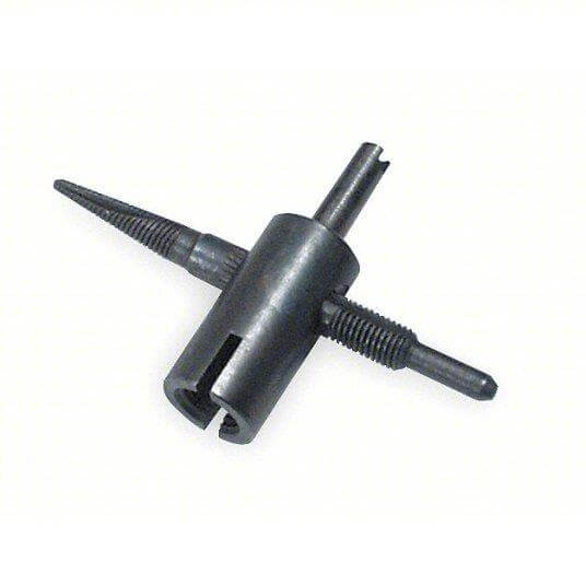 4-Way Valve Core Tool Black Hardened Steel Valve Stem Repair Tool