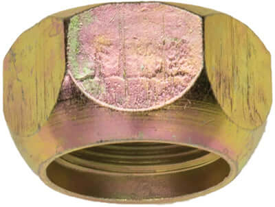 RH Outer Cap Nut Dual Wheel 1-1/8"-16 Thread Grade 8 Yellow Dichromate