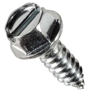 License Plate Screw #14 x 3/4" Zinc Plated 3/8" Head with Flathead 1/2" Washer 50 Pack