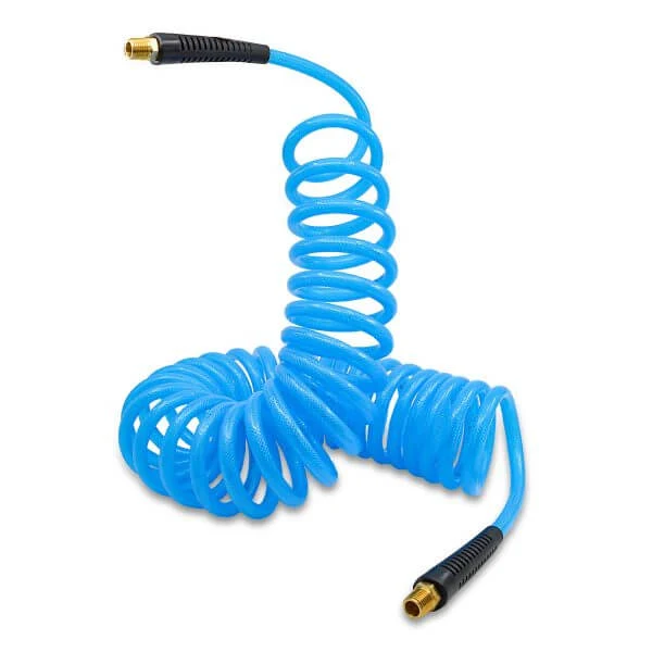 Avagard 1/4" x 15' Coiled Poly Air Hose 1/4" MPT 300 PSI Recoil Hose