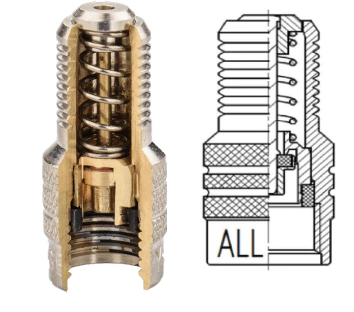 Alligator V2B Double Seal Flow Through Valve Cap 3/4" Pack of 50
