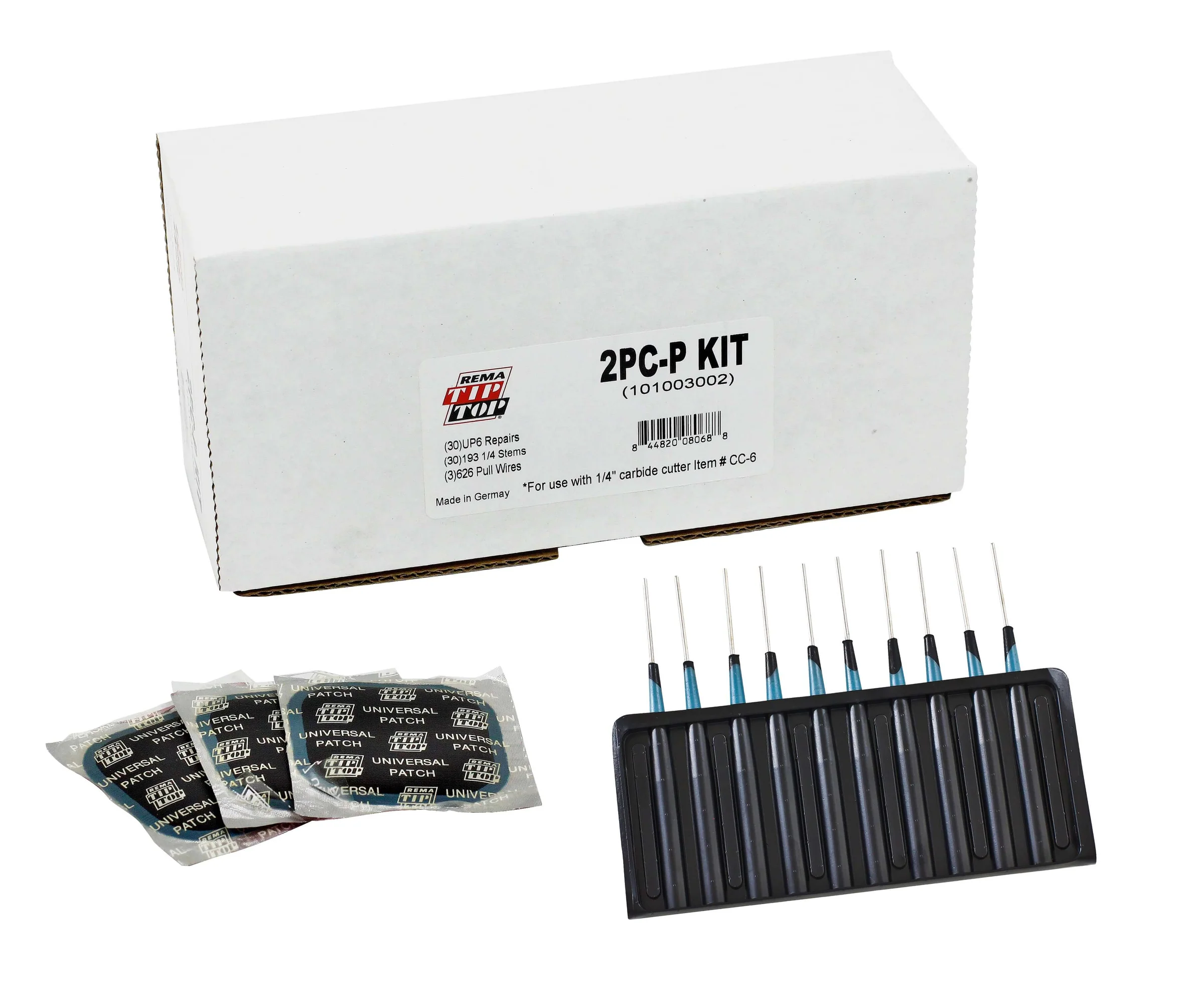 Rema Tire Repair Kit UP6 Patches 30, 193 Stems 30 & 626 Pulling Wires 3