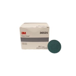 2" Green Corps Roloc 40 Grit 25 Discs per Carton 3M