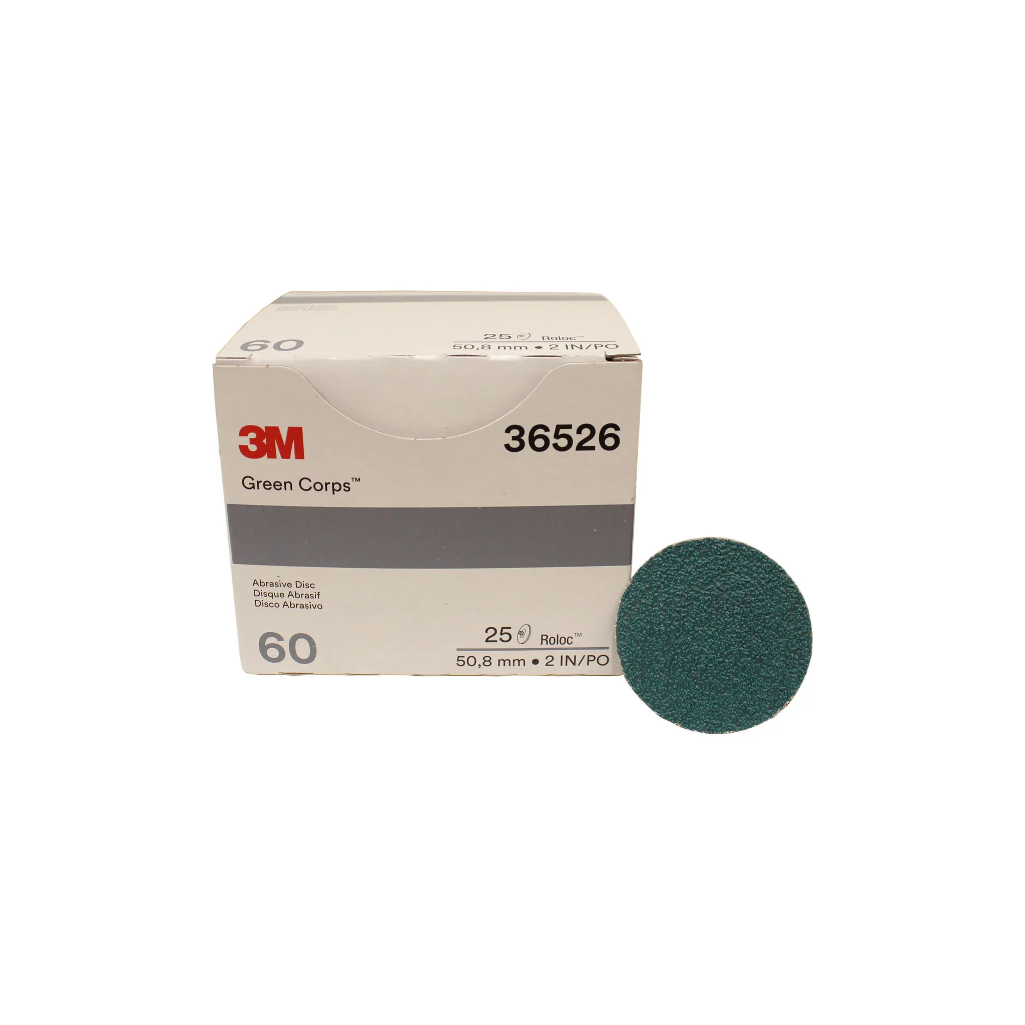 3M 2" Green Corps Roloc 60 Grit Surface Conditioning Discs 25 Pack