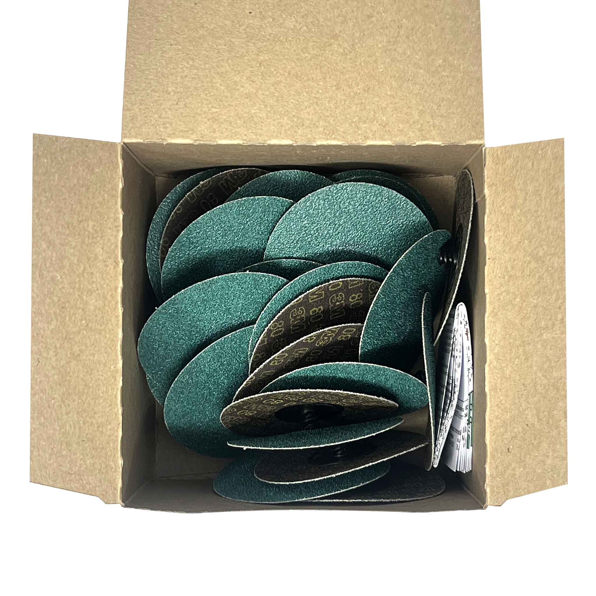 3M 3" Green Corp Roloc Disc 80 Grit 25 Pack