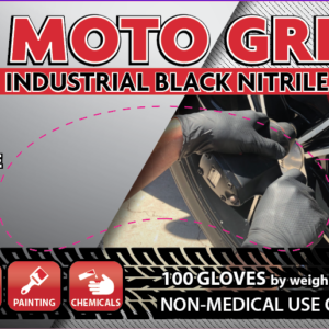 Chaos Moto Black Nitrile Gloves 5mil Powder-Free Large 100/Box