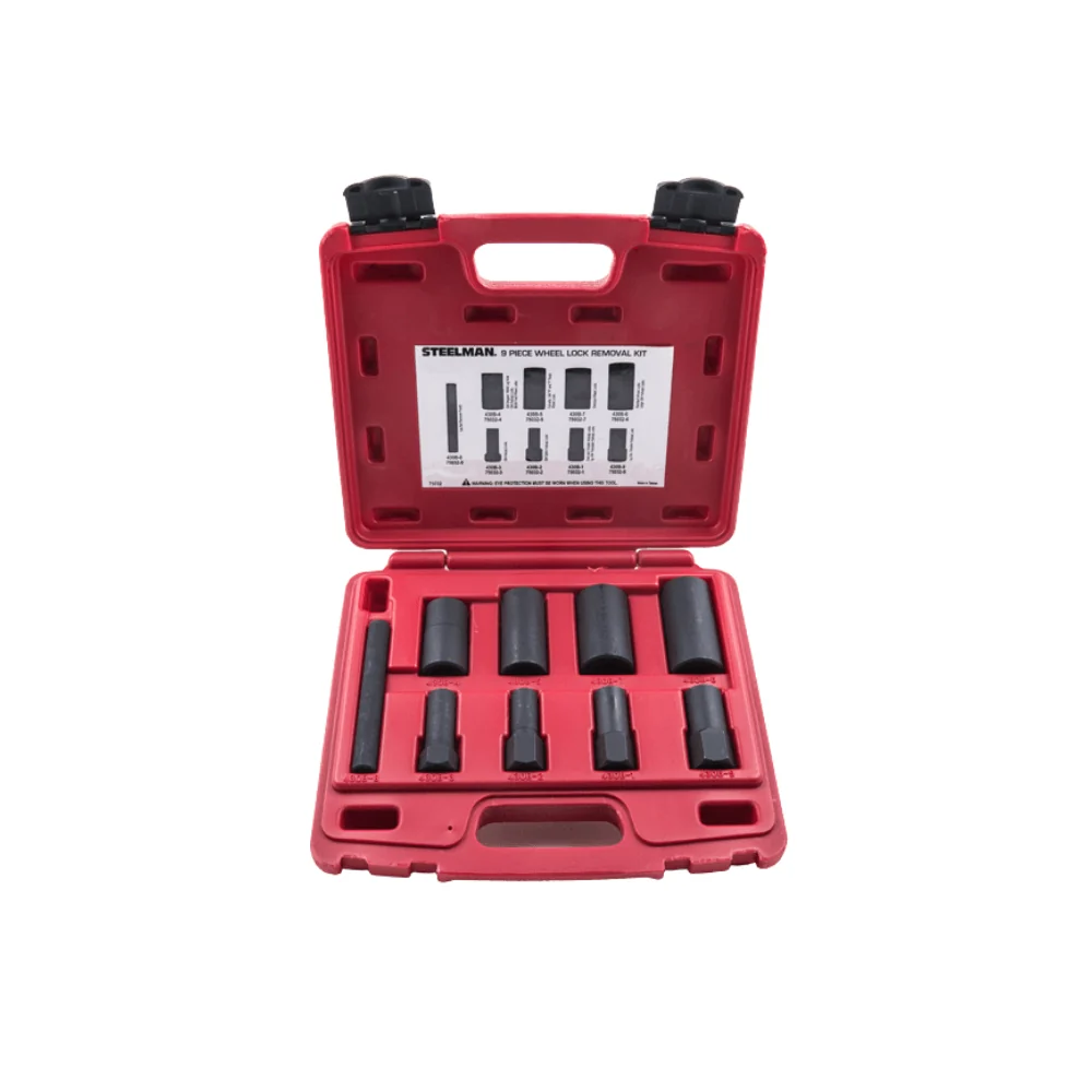 9 Piece Wheel Lock Removal Kit Socket Set Chromoly Steel Twist Sockets