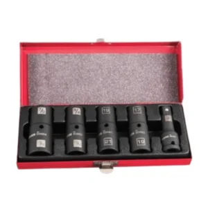 1/2" Drive 5-Piece Impact Flip Socket Set 17-21mm 3/4"-15/16" with Extension