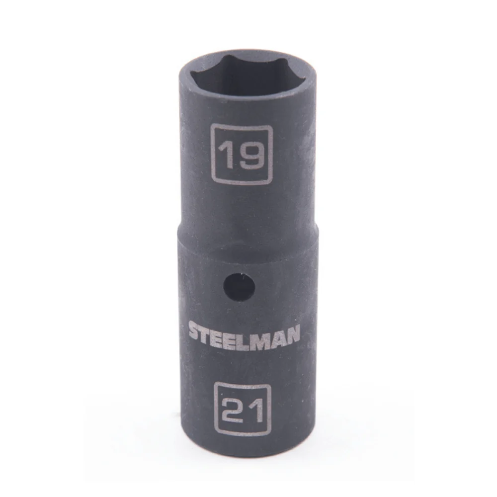 1/2" Drive 19mm x 21mm Deep Thin Wall Flip Impact Socket 6 Point