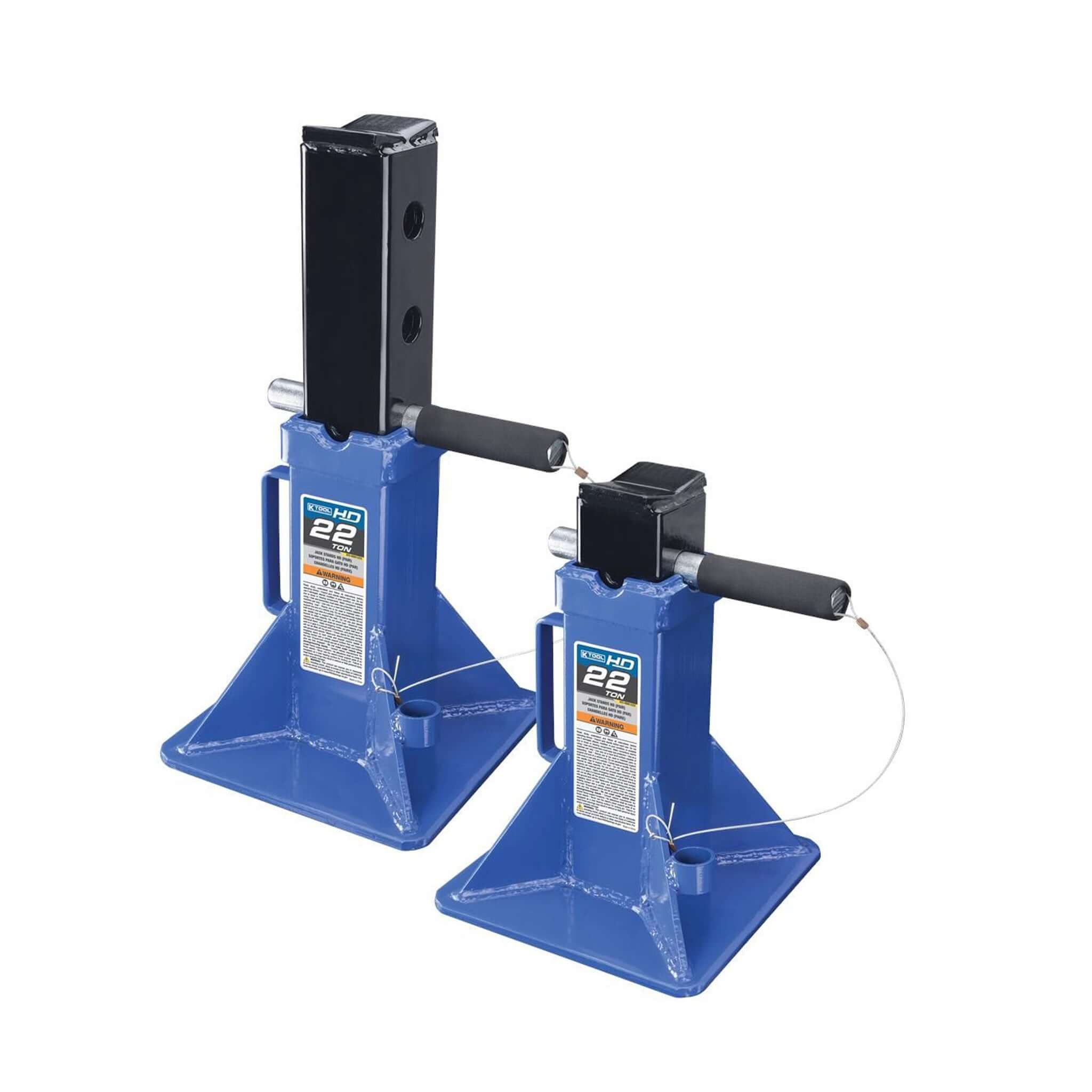 K-Tool 22 Ton Heavy Duty Pin Style Jack Stands Pair 11.825" to 19.75"
