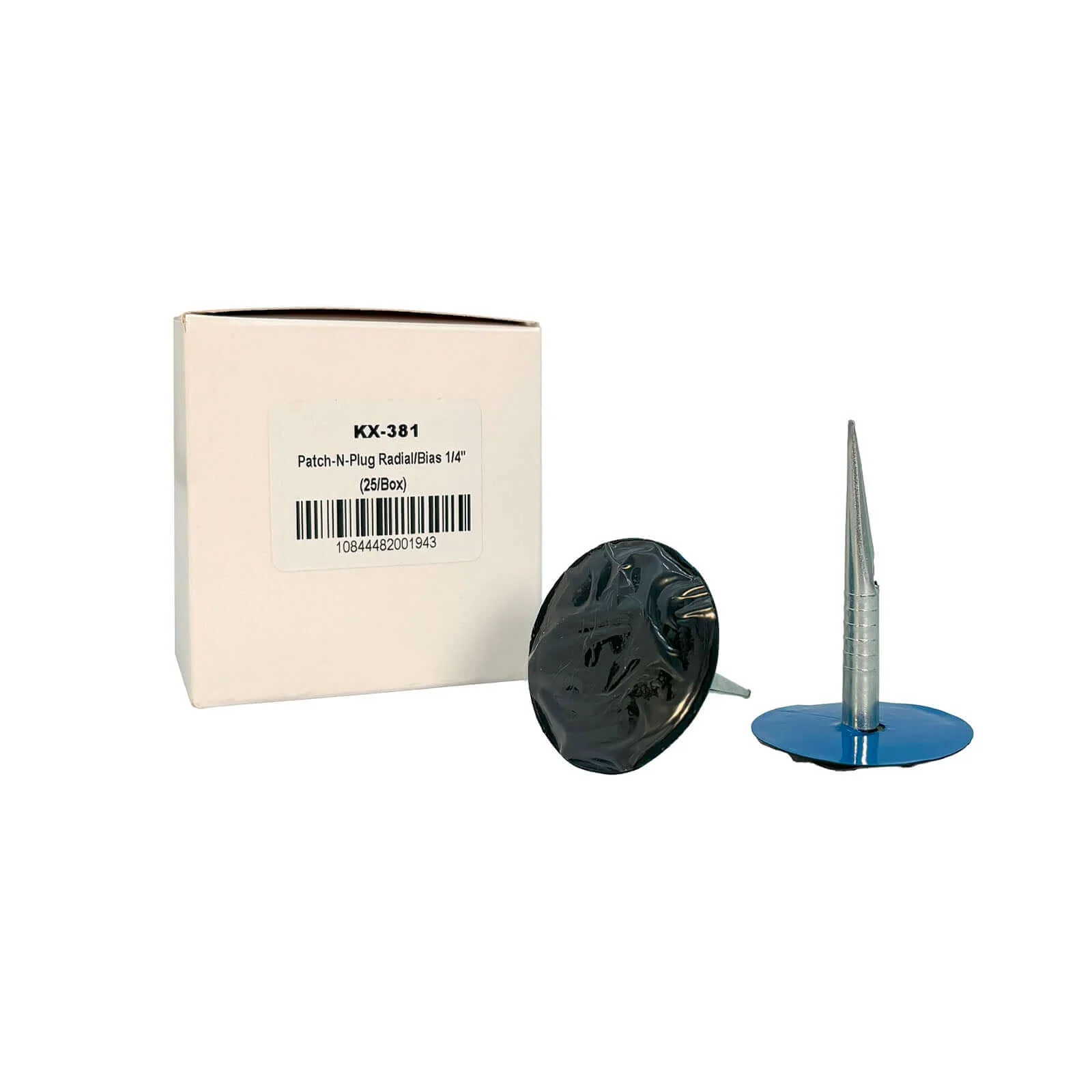 Kex 381 Combi-Unit Universal Tire Repair Patch 1-7/8" 1/4" Stem 25 Pack
