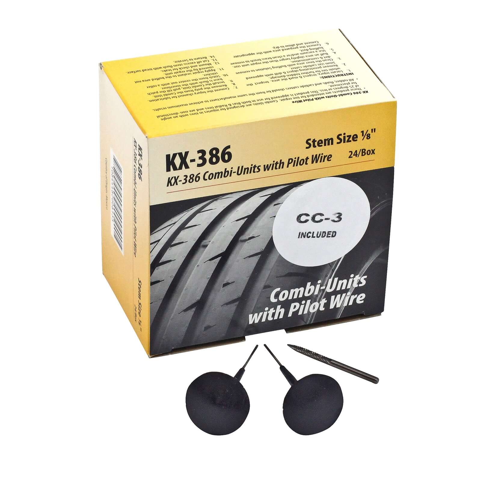 Kex 386D Combi Unit Kit Universal 1/8" Stem 1-1/4" RD Patch 24 Box with CC-3 Cutter