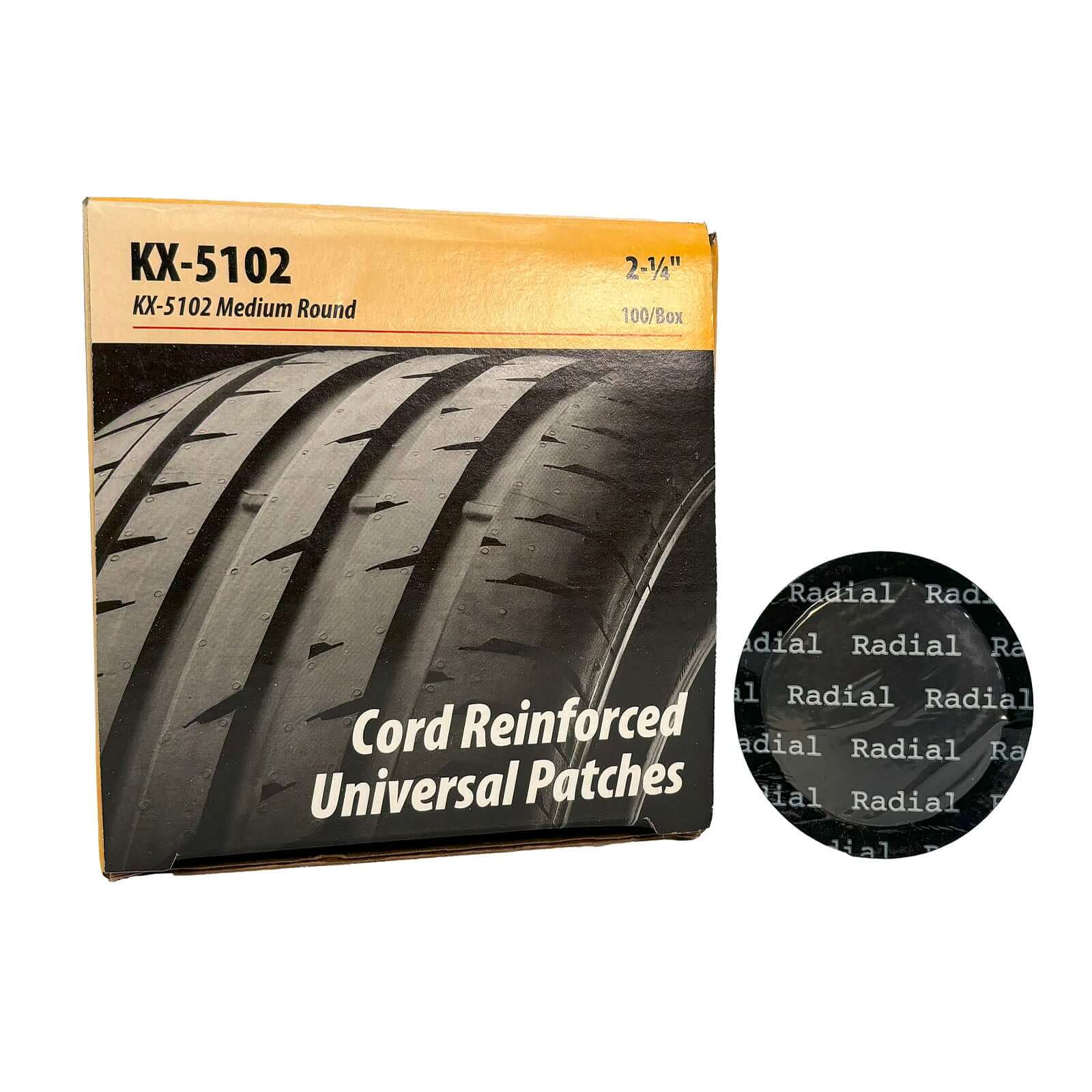 Kex 5102 Radial Tire Repair Units 2-1/4" Round 1 Ply 100 Box