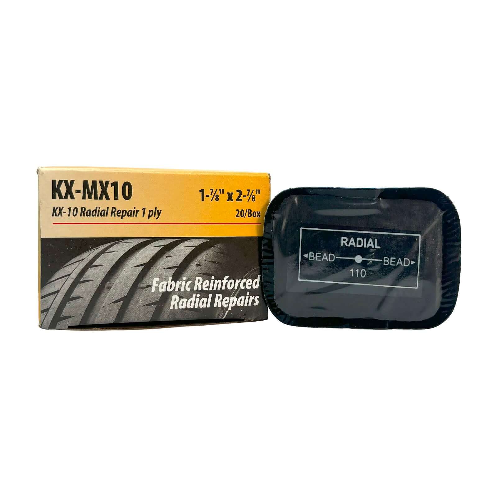 Kex MX-10 Radial Tire Repair Units 2" x 3" 1 Ply 20 Box
