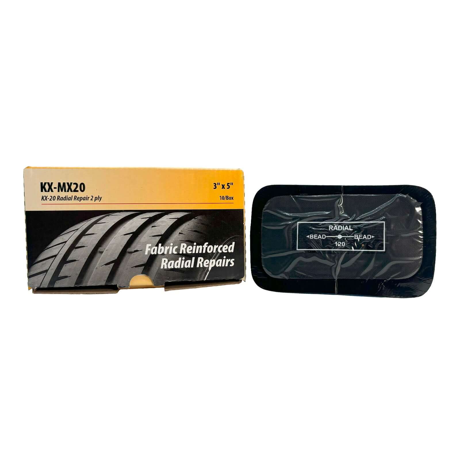 Kex MX20 Radial Tire Repair Unit 3" x 5" 2 Ply 10 Pack