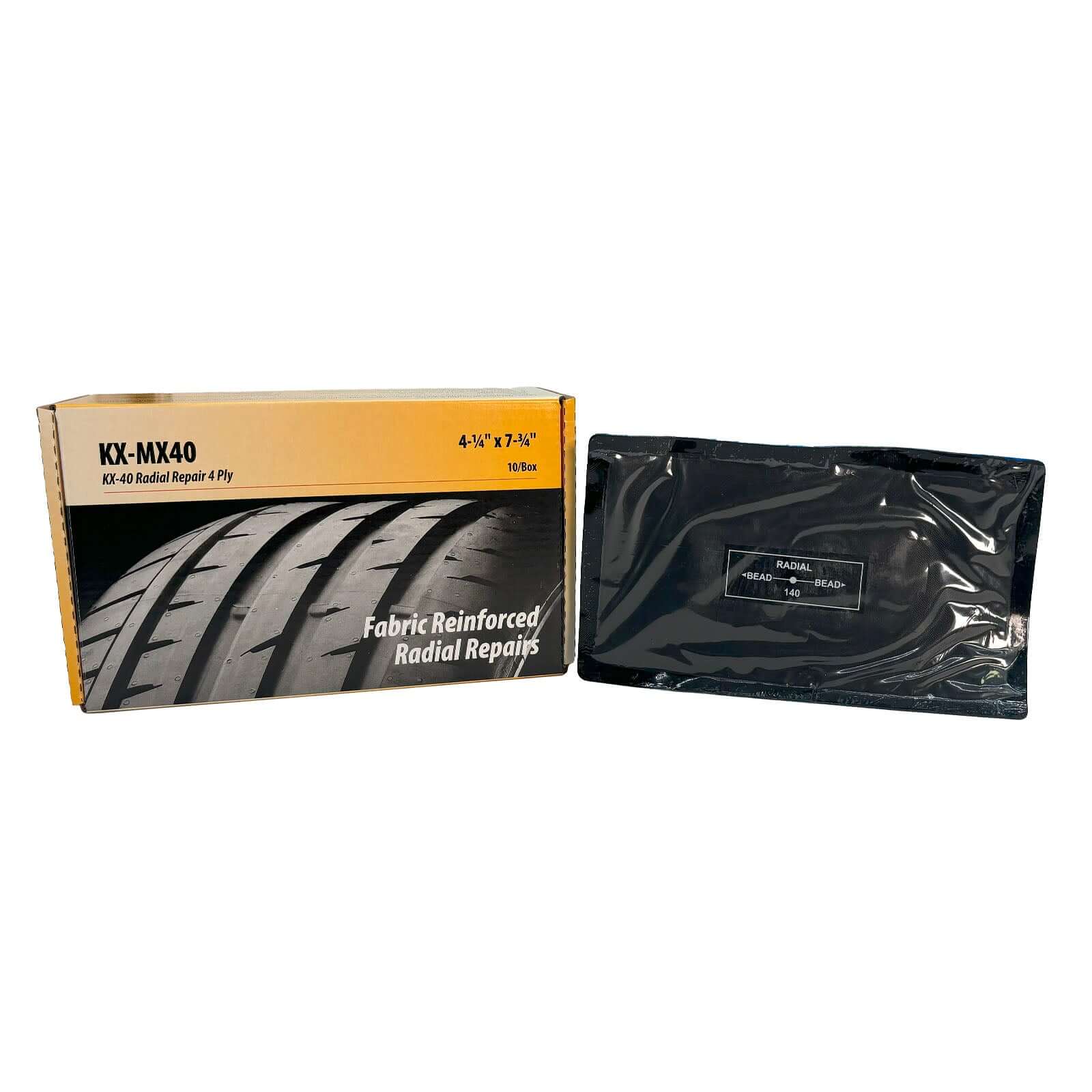 Kex MX40 Radial Tire Repair Unit 4" x 8" 2 Ply 10 Pack