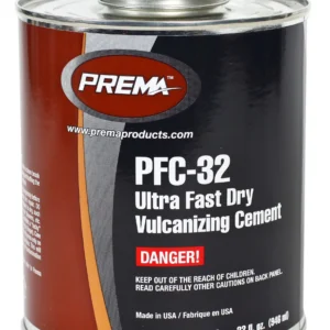 Prema PFC-32 Ultra Fast Dry Vulcanizing Cement Clear Universal 32 oz Brush Top Can