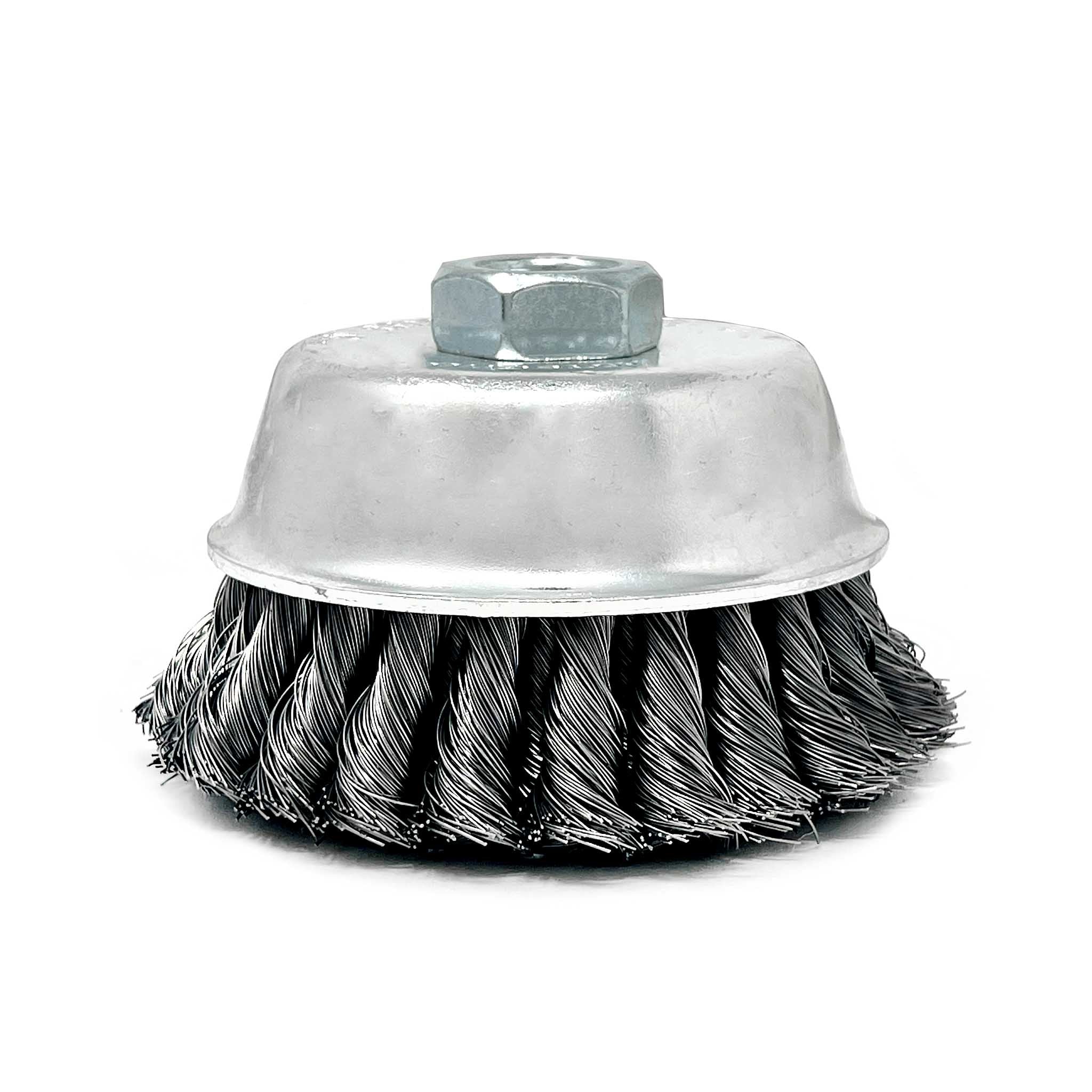 Double Row Knotted Wire Cup Brush 4" 9,000 RPM