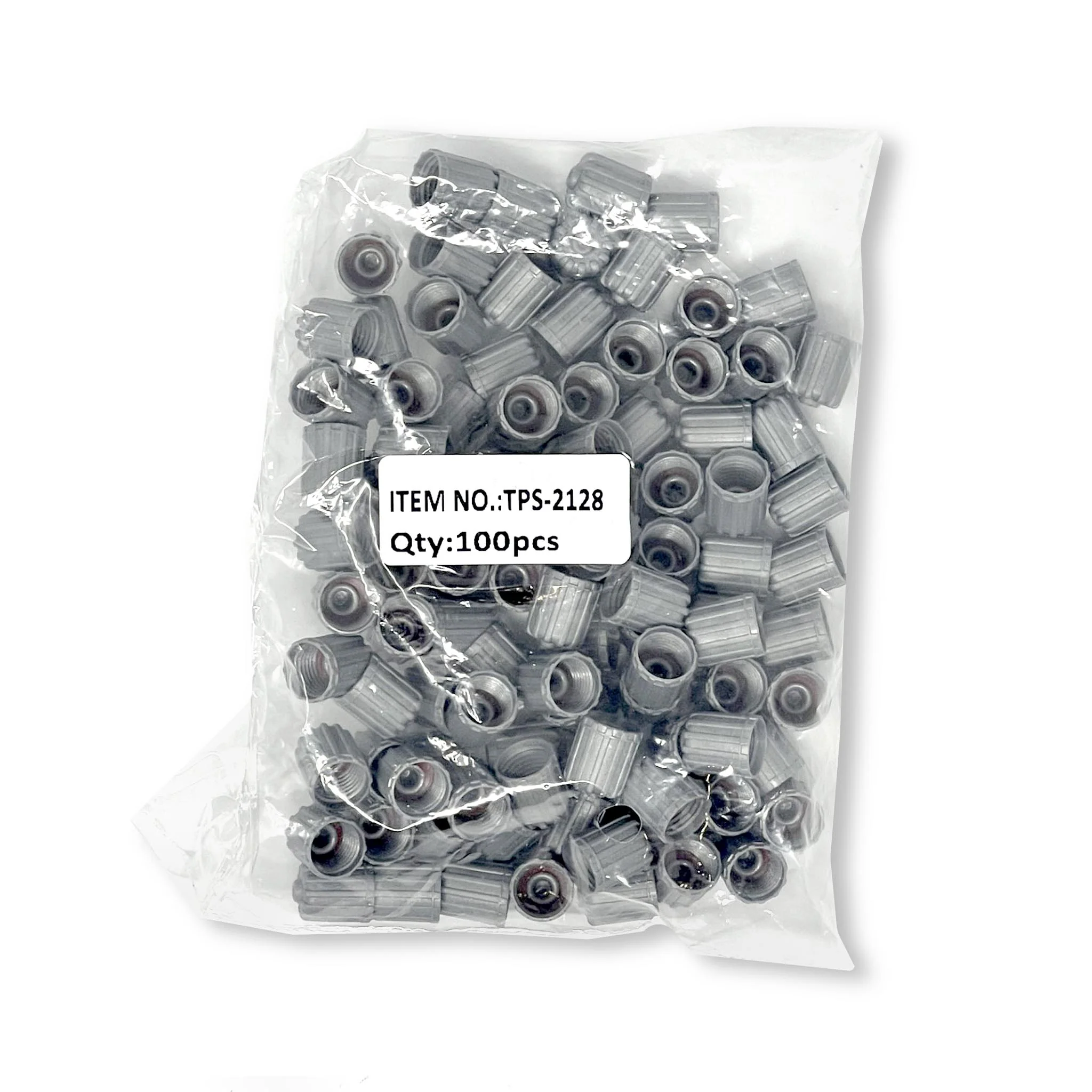 Gray Plastic TPMS Valve Caps 100pcs/Bag Tire Valve Stem Caps