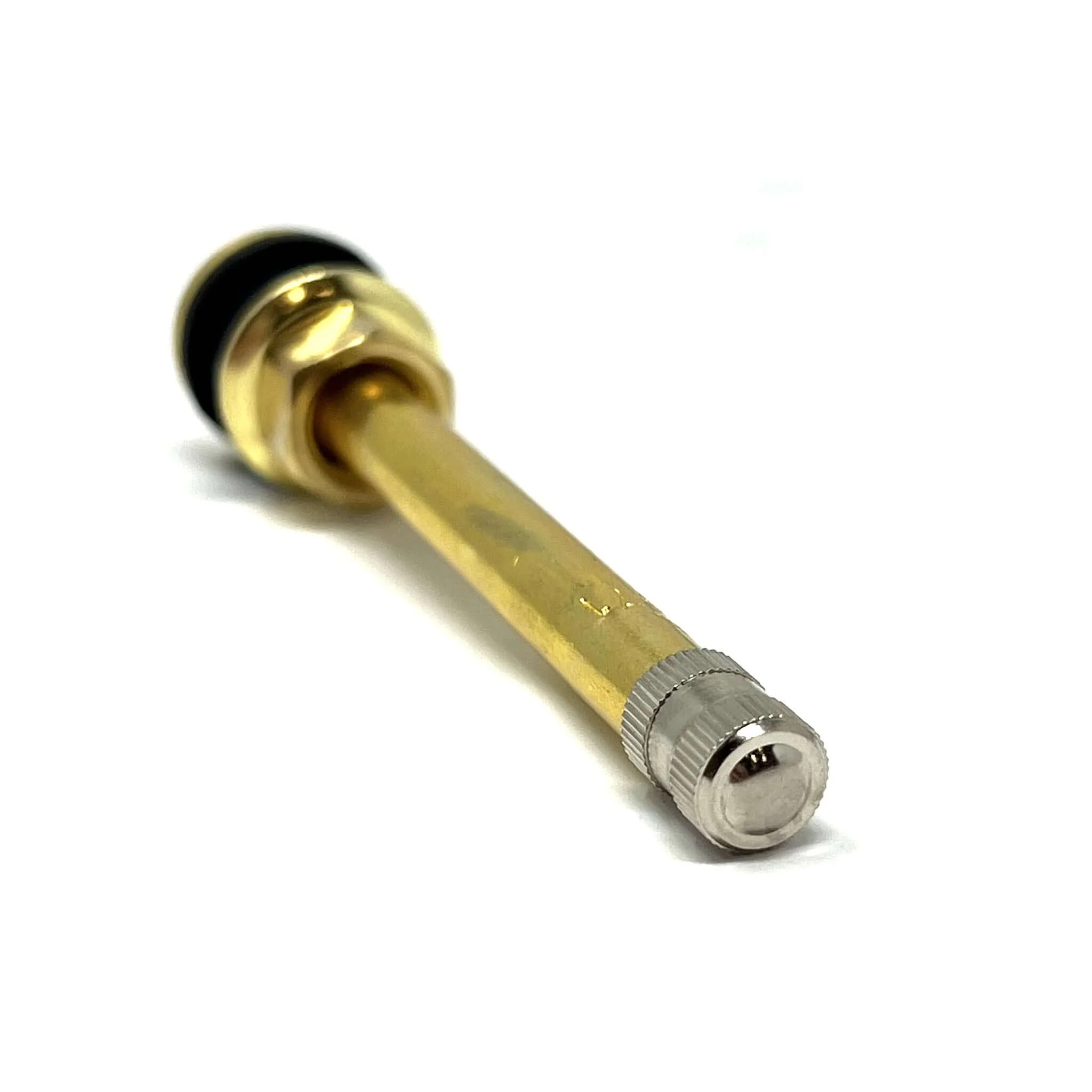 TR571 Clamp-In Metal Truck Tire Rim Valve 0.625" Bore 3.38" Straight Bag of 50