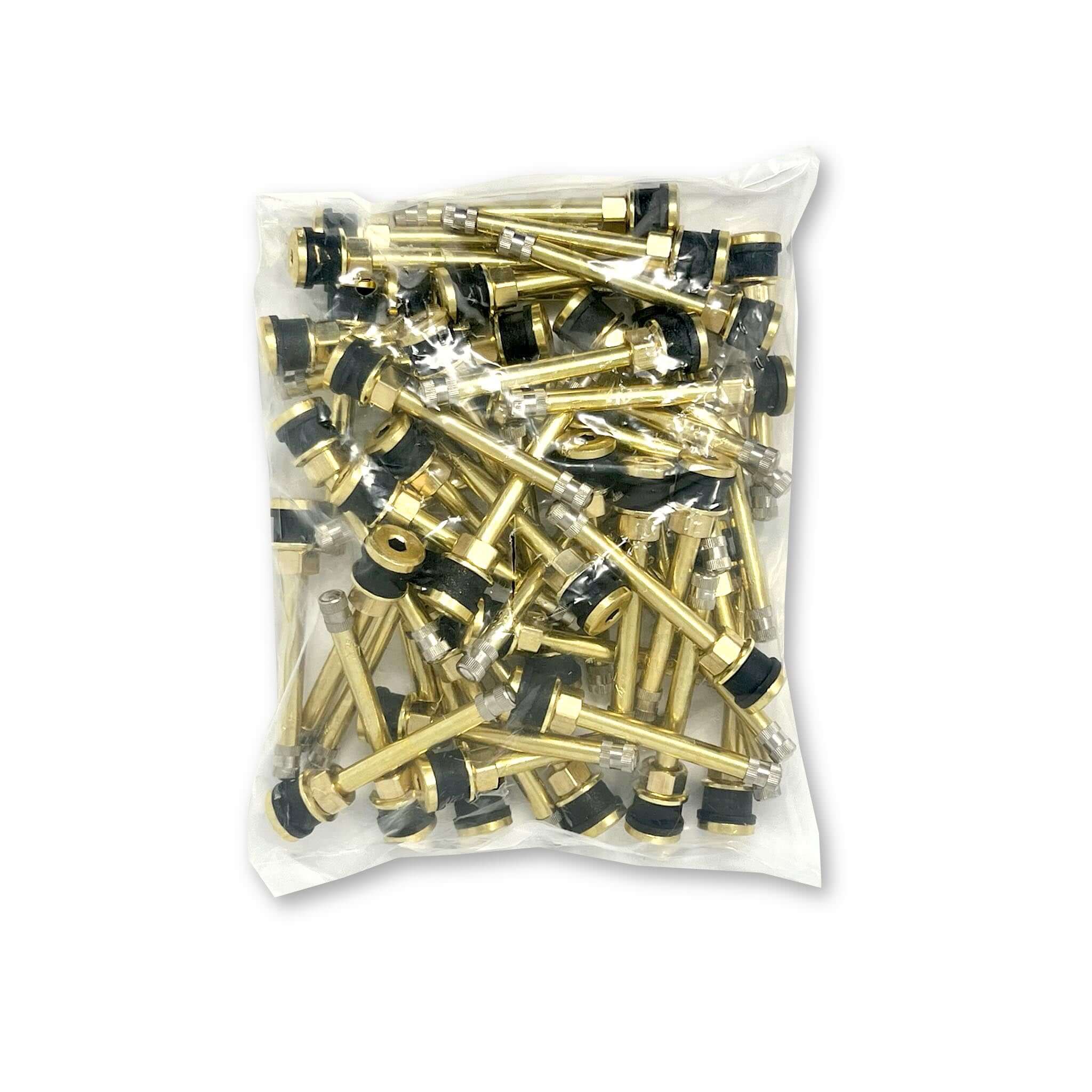 TR571 Clamp-In Metal Truck Tire Rim Valve 0.625" Bore 3.38" Straight Bag of 50