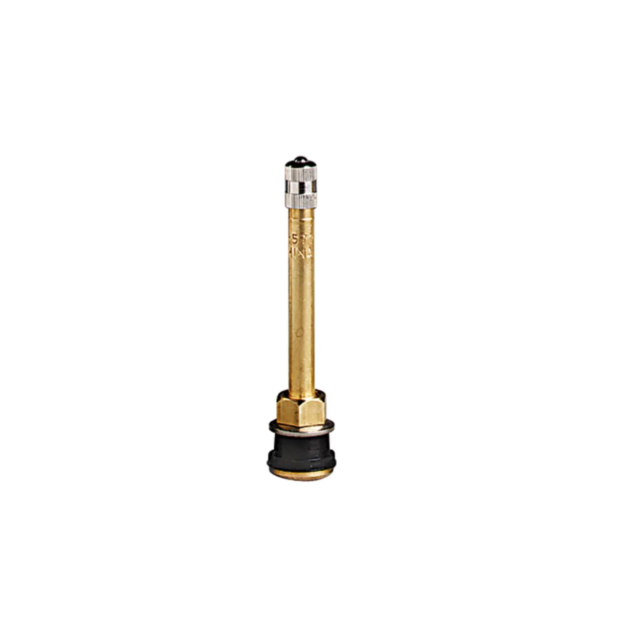 TR571 Clamp-In Metal Truck Tire Rim Valve 0.625" Bore 3.38" Straight Bag of 50
