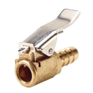 Euro-Style Clip-On Air Chuck 1/4" Hose Barb Open Lever End Brass