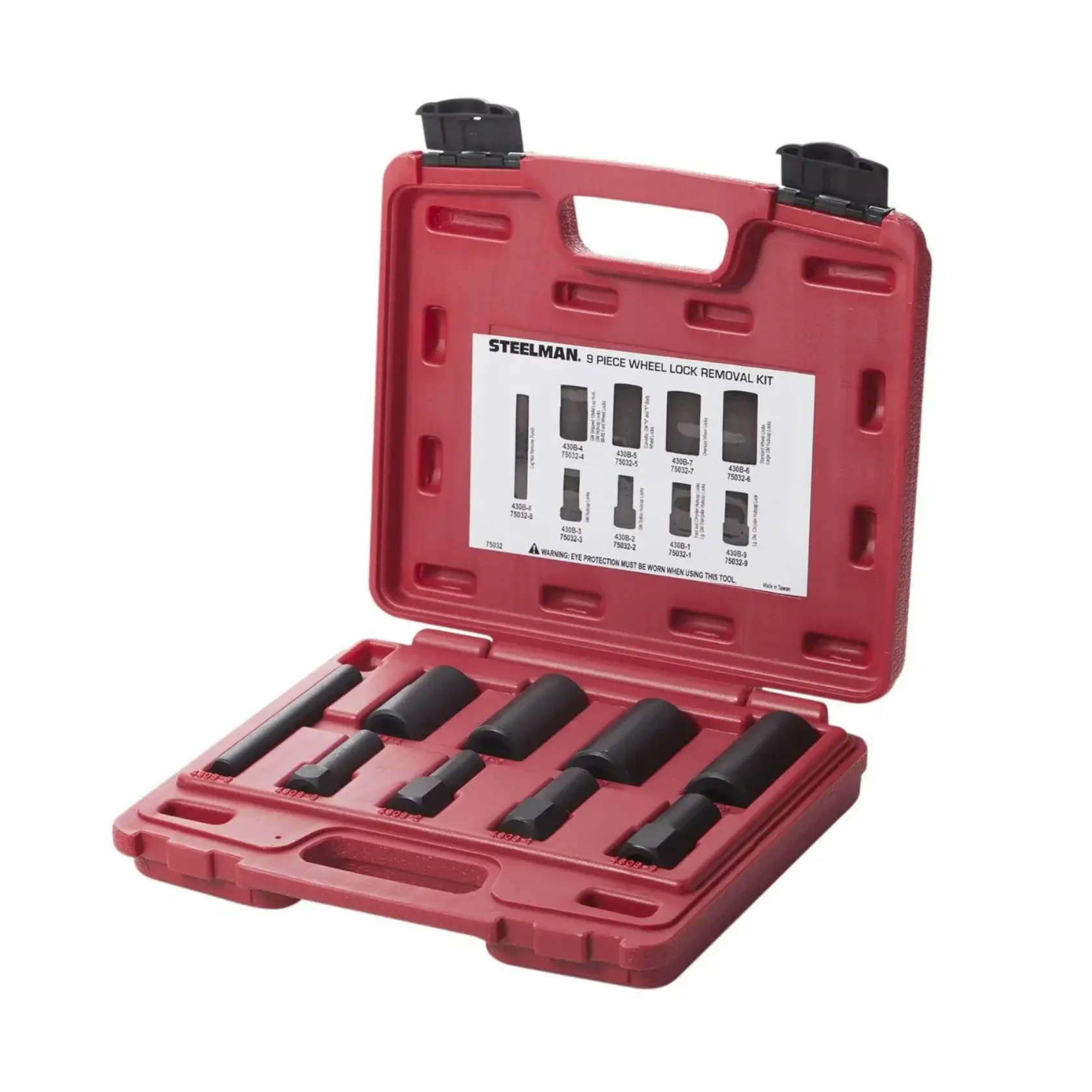 9 Piece Wheel Lock Removal Kit Socket Set Chromoly Steel Twist Sockets