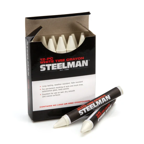 Steelman White Tire Marking Crayons Box of 12