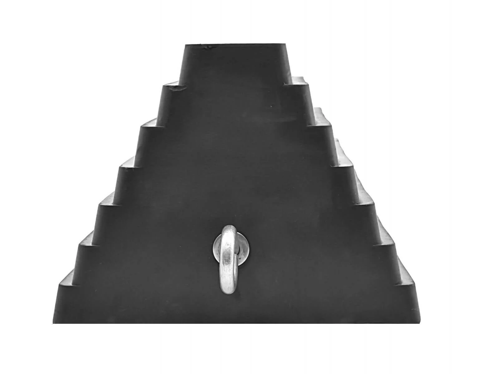 Double Sided Pyramid Wheel Chock with Steel Eye Bolt Heavy Duty Rubber Each