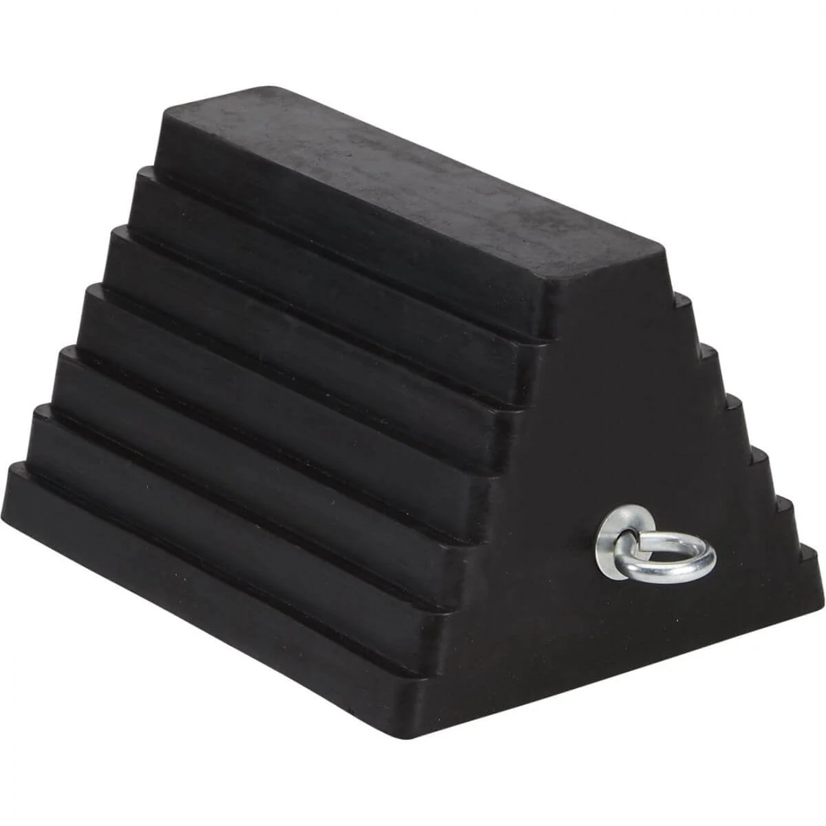 Double Sided Pyramid Wheel Chock with Steel Eye Bolt Heavy Duty Rubber Each